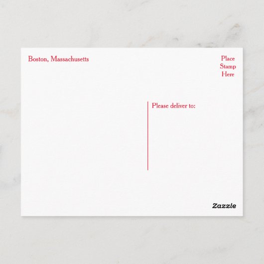 Boston, Massachusetts, Skyline At Night - USA Postkarte (Rückseite)