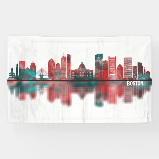 Boston Massachusetts Skyline Banner (Horizontal)