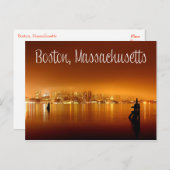 Boston, Massachusetts, Skyline bei Nachtkarte Postkarte (Vorne/Hinten)
