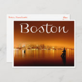Boston, Massachusetts, Skyline bei Nachtkarte Postkarte (Vorne/Hinten)