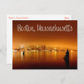 Boston, Massachusetts, Skyline bei Nachtkarte Postkarte (Vorne/Hinten)