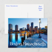 Boston Massachusetts Skyline bei Sunset Post Card Postkarte (Vorne/Hinten)