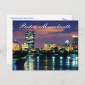 Boston Massachusetts Skyline bei Sunset Postcard Postkarte (Vorne/Hinten)