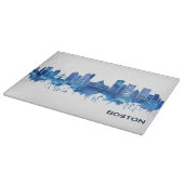 Boston Massachusetts Skyline Blue Schneidebrett (Ecke)