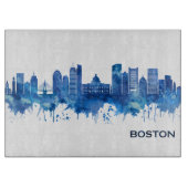 Boston Massachusetts Skyline Blue Schneidebrett (Vorderseite)