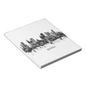 Boston Massachusetts Skyline BW Notizblock (angewinkelt)