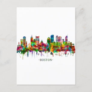 Boston Massachusetts Skyline Einladungspostkarte