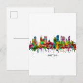 Boston Massachusetts Skyline Einladungspostkarte (Vorne/Hinten)