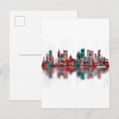 Boston Massachusetts Skyline Einladungspostkarte (Vorne/Hinten)