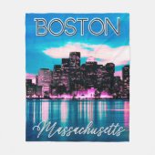 Boston Massachusetts Skyline Fleecedecke (Vorderseite)