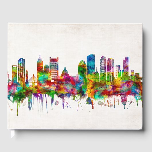 Boston Massachusetts Skyline Gästebuch (Vorderseite)