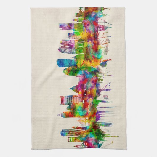 Boston Massachusetts Skyline Geschirrtuch (Vertikal)