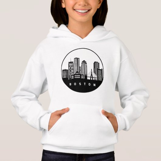 Boston Massachusetts Skyline Hoodie (Vorderseite)