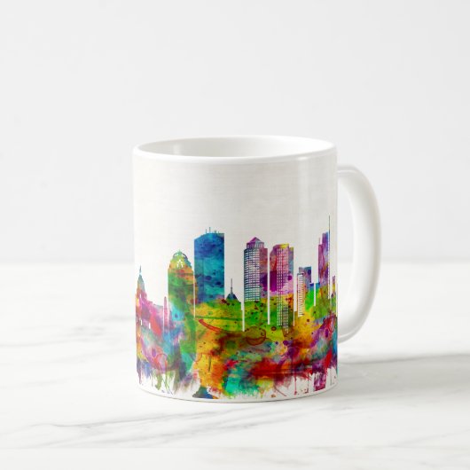 Boston Massachusetts Skyline Kaffeetasse (VorderseiteRechts)