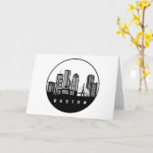 Boston Massachusetts Skyline Karte (Gelbe Blume)