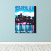 Boston Massachusetts Skyline Leinwanddruck (Insitu (Holzboden))