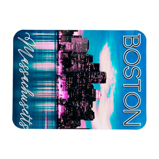 Boston Massachusetts Skyline Magnet (Horizontal)