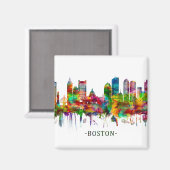 Boston Massachusetts Skyline Magnet (Vorderseite/Rückseite)