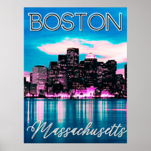 Boston Massachusetts Skyline Poster