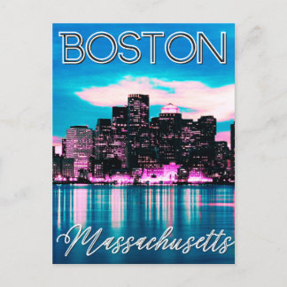 Boston Massachusetts Skyline Postkarte