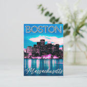 Boston Massachusetts Skyline Postkarte (Stehend Vorderseite)