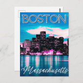 Boston Massachusetts Skyline Postkarte (Vorne/Hinten)