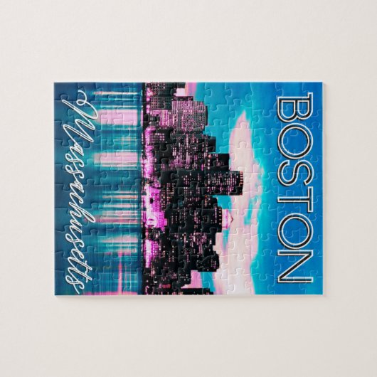 Boston Massachusetts Skyline Puzzle (Horizontal)