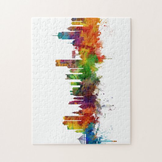 Boston Massachusetts Skyline Puzzle (Vertikal)