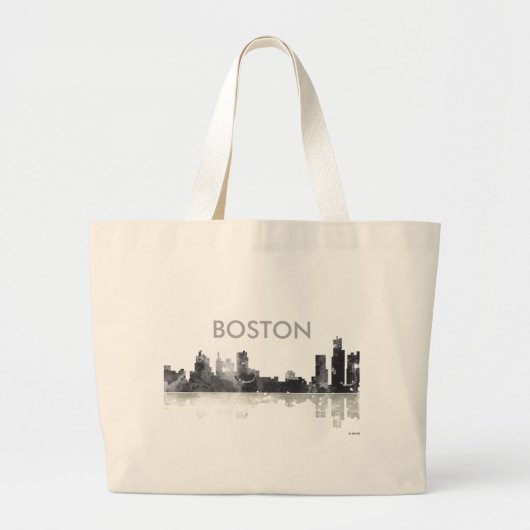 BOSTON MASSACHUSETTS SKYLINE - riesige Jumbo Stoffbeutel (Vorne)