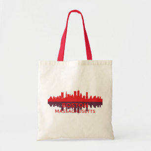 Boston Massachusetts Skyline Rote Silhouette Gesch Tragetasche