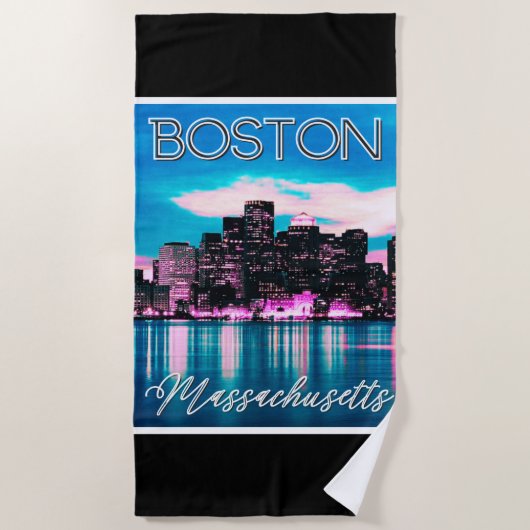Boston Massachusetts Skyline Strandtuch (Vorderseite)