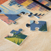 Boston Massachusetts Skyline Travel Art Vintag Puzzle (Seite)