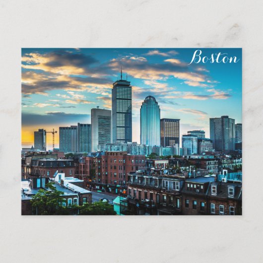 Boston Massachusetts Skyline Travel Foto Postkarte (Vorderseite)