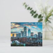 Boston Massachusetts Skyline Travel Foto Postkarte (Stehend Vorderseite)