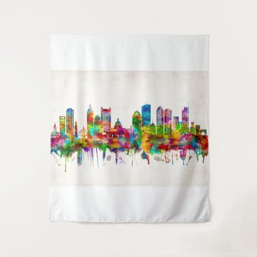 Boston Massachusetts Skyline Wandteppich (Vorderseite)