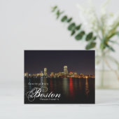 Boston Massachusetts Skyline Waterfront Postkarte (Stehend Vorderseite)