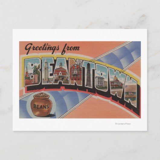 Boston, Massachusetts (Stadt Bean) Postkarte (Vorderseite)