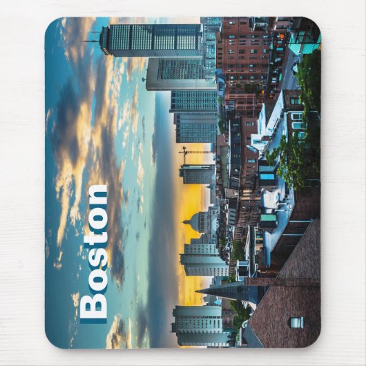 Boston Massachusetts Stadt Skyline Mauspad (Vorne)