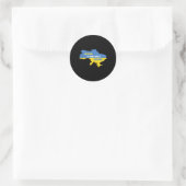 Boston Massachusetts steht mit der Ukraine Runder Aufkleber (Tasche)