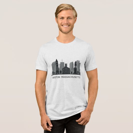 Boston Massachusetts Tri-Blend Shirt (Vorderseite voll)