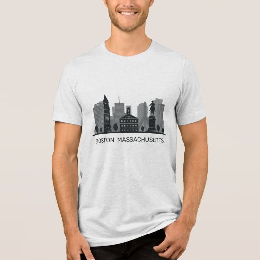 Boston Massachusetts Tri-Blend Shirt (Vorderseite)