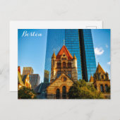 Boston Massachusetts Trinity Church Copley Square Postkarte (Vorne/Hinten)