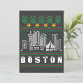 Boston Massachusetts Ugly Christmas Einladung (Stehend Vorderseite)