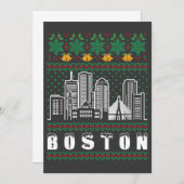 Boston Massachusetts Ugly Christmas Einladung (Vorne/Hinten)