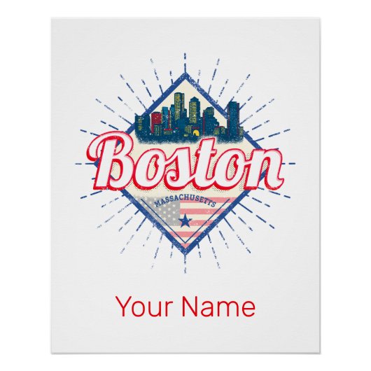 Boston Massachusetts United Staaten Vintag USA Poster (Vorderseite)