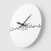 BOSTON Massachusetts USA City Skyline Silhouette Große Wanduhr (Winkel)