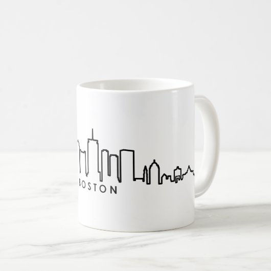 BOSTON Massachusetts USA City Skyline Silhouette Kaffeetasse (VorderseiteRechts)