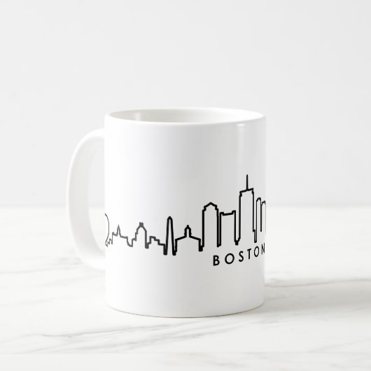 BOSTON Massachusetts USA City Skyline Silhouette Kaffeetasse (Vorderseite Links)
