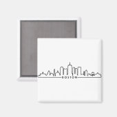 BOSTON Massachusetts USA City Skyline Silhouette Magnet (Vorderseite/Rückseite)