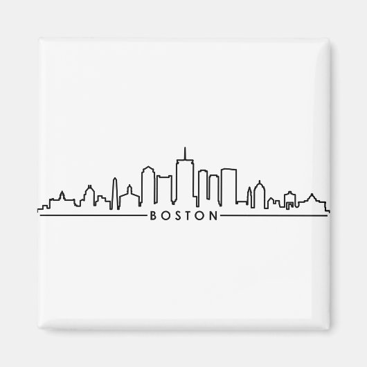 BOSTON Massachusetts USA City Skyline Silhouette Magnet (Vorne)